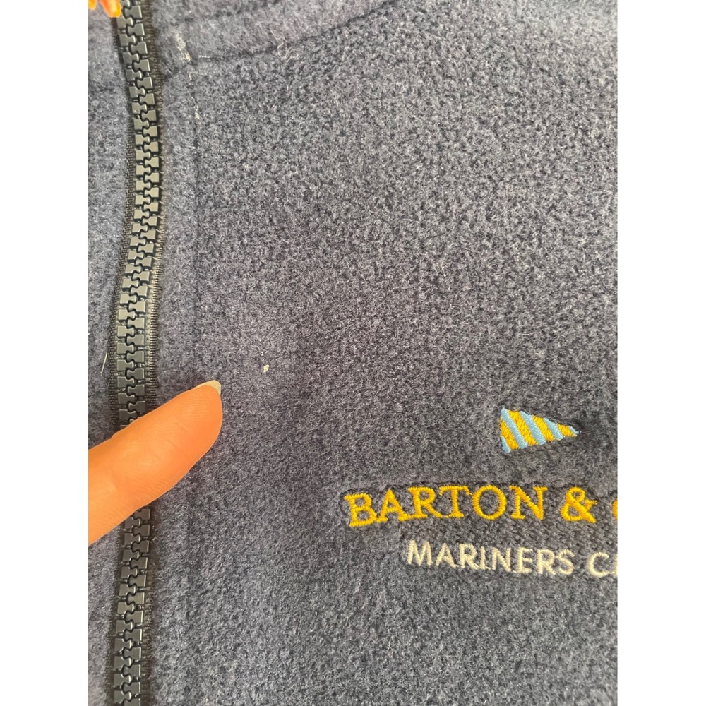 L.L. Bean Women M Fleece Vest Navy Blue Zip Mariners Club‎ Logo Boat Gorpcore * - Picture 7 of 14